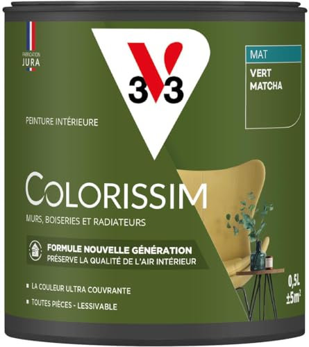 V33 Peinture multi-supports Colorissim® Vert matcha Mat 0,5L