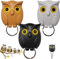 Pipihome Eulen Schlüsselhalter, 3 Stück Schlüsselanhänger Eule Key Holder, Owl Schlüsselaufhänger Magnetisch Schlüsselbrett Ohne Bohren für Wand, Schlüsselablage für Flur Zuhause Büro Dekorations