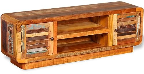 heybb TV-Schrank Altholz Massiv 120x30x40 cm TV Schrank Sideboard Wohnzimmer Fernsehschrank Wohnzimmer MöBel TV MöBel