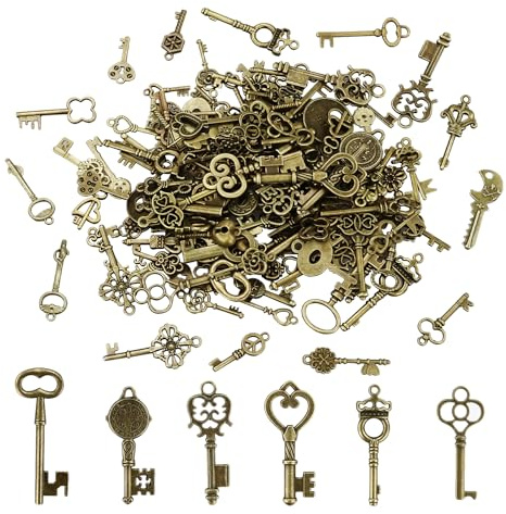 LWMLWM Schlüssel Deko Vintage Mixed Alte Schlüssel Bronze Schlüssel Hochzeit Retro Schlüssel Antike Deko Halskette Anhänger