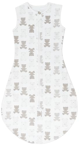 TOGOU2S Sommerschlafsack Baby 0.5 Tog Schlafsack Baby Sommer 100% Baumwolle Sommerschlafsack Baby Atmungsaktiv Schlafsack Einstellbare Länge für Unisex Neugeborene Jungen Mädchen 18-36 Monaten