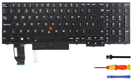 Replacement Keyboard with Backlight,Trackpoint,Installation Tools for Lenovo Thinkpad E580 L580 E585 E590 E595 L590 T590 P15S P52 P53 P53S P72 P73 (United Kingdom)