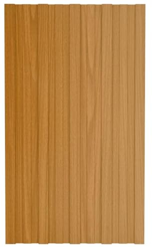 ZEYUAN Dachpaneele 12 STK Trapezblech Dachplatten, Wellblechplatten Für Dach, Dachblech, Dachschindeln Für Gartenhaus, Verzinkter Stahl Holzoptik Hell 80x45 cm