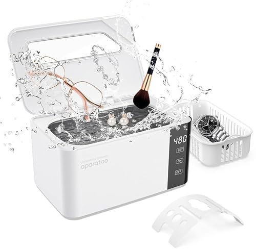 Nettoyeur à Ultrasons, 600ml Nettoyeur Ultrasons Bac Ultrasons avec 5 Réglages du Temps et LED Affichage, 43kHz Ultrasonic Cleaner, Appareil de Nettoyage Ultrasonique pour Lunettes Montres Dentiers