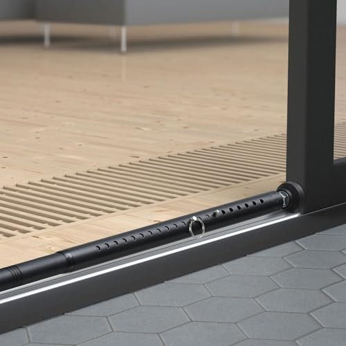 Starbover Barra de seguridad para puerta corredera, cerraduras de seguridad ajustables para ventanas con puntas de goma, 45-128 cm, cerradura de seguridad para puerta de patio, color negro para el