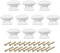 PATIKIL 1-3/8 Inch Round Drawer Knobs, 10 Pcs White Wood Handles with Screws for Kitchen Cupboard Furniture Door