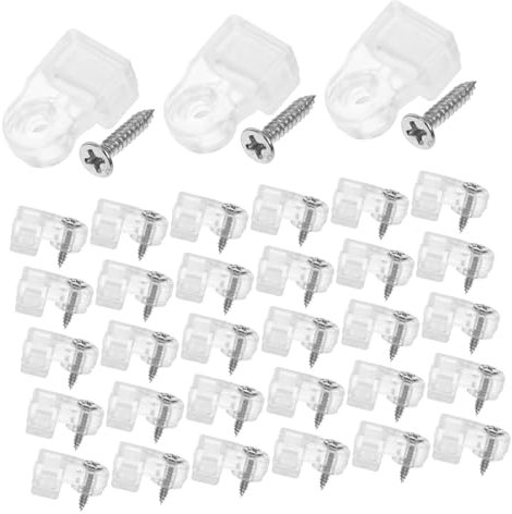 Angoily 50pcs Mirror Mounting Clips Glass Retainer Clips for Cabinet Wall Easy Install