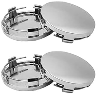 UYVPAER 4 Pièces Cache Moyeu Voiture Cache-Moyeux ABS Cache Jantes DIY Chapeau de Moyeu de Voiture Cache de Roue Centrale Décoration Moyeu de Roue Accessoires Auto(Argent)