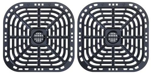 2 Pack Food Safty Air Plate Replacement Grill Pan Air Tray Metal for Instants 6QT Air Fryers