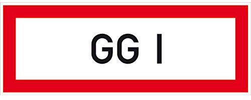 Betriebsausstattung24 Hinweisschild GG I - Aluminium, geprägt - 21,0 x 7,4 cm - DIN EN 4066 (D1) - Feuerwehr