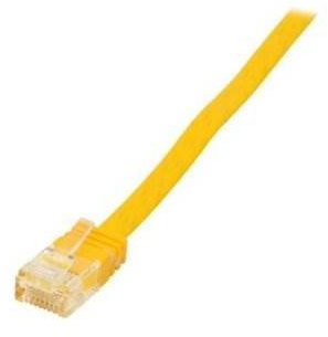 Patchkabel, Cat. 6, U/UTP, FLACHKABEL, gelb, 1m, Good Connections®