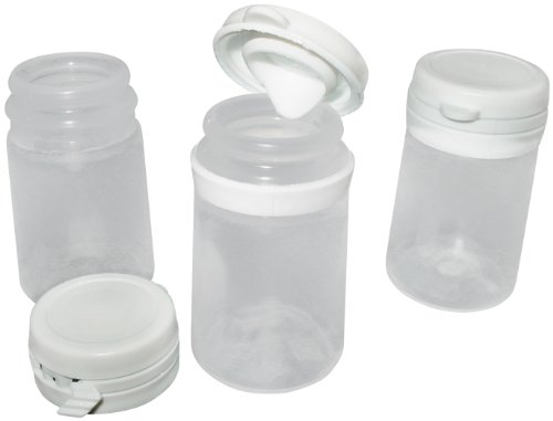 20ml Empty Paint Pots x 20 - Small Plastic Containers for Ink/Glue/Enamel/Acrylic/Modelling/Art/Crafts - Mixing Tester Tubs for Artists - Refillable - Hinged Flip Top Lid