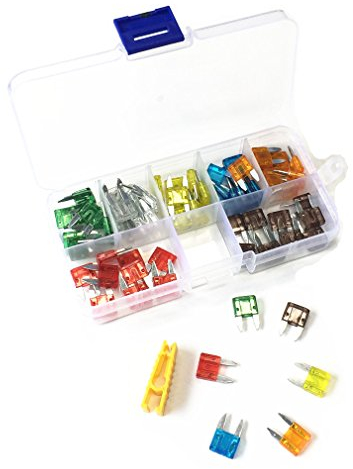 Qiorange 70 TLG Kfz Klein Sicherungen Sortiment 5A 7.5A 10A 15A 20A 25A 30A Auto-Sicherungen Auto Flachsicherung Steck Sicherung Satz (70 Pcs Fuse Set)