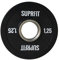 Suprfit Mini PU Bumper Plates - gummierte Hantelscheibe für Techniktraining mit der Hantelstange, Gewicht: 1 x 1,25 kg, Stahlring mit 50 mm Durchmesser, Farbe: Schwarz