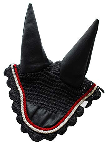 Rhinegold 0 Fly Veil/Noise Muffler-Full Red Fliegenschleier, Denim/Rot, Volle Größe