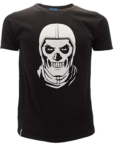 Fortnite T-Shirt Originale Skull Trooper Maglia Nera Epic Games Maglietta Bambino Ragazzo (13-14 Anni)