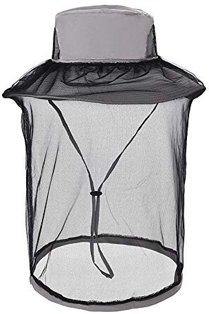 Aoutacc Mückenkopf-Netz-Hut, für Herren und Damen, Outdoor-Sonnenhut mit verstecktem Netz-Gesichtsschutz, Imkerhut für Outdoor, Safari, Angeln, Gartenarbeit, Wandern, Reisen, hellgrau
