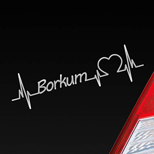 Hellweg Druckerei Borkum Herz Puls Insel Island Nordsee Liebe Love Auto Aufkleber Sticker Heckscheibenaufkleber