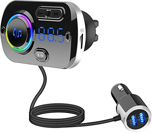 12-24 V éMetteur Bluetooth De Voiture Lecteur Mains Libres MP3 Bluetooth De Voiture Charge Rapide QC3.0 Carte De Soutien TF/AUX Double Sortie USB Chargez Deux Appareils en MêMe Temps en ABS