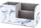 MengH-SHOP Büro Schreibtisch Organizer Multifunktionales PU Leder 3 Fächer Stiftebox Stifteköcher Ordentlich Tisch Organizer für Visitenkarten und Stifte (Marmor Muster)