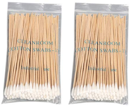 200Pcs 15CM Langer Holzgriff Wattestäbchen Einkopf-Q-Tips Ohr-Nase-Reinigung Sterile Sticks Make-up-Applikator Werkzeug entfernen Make-up-Tupfer und Baumwoll-Organizer