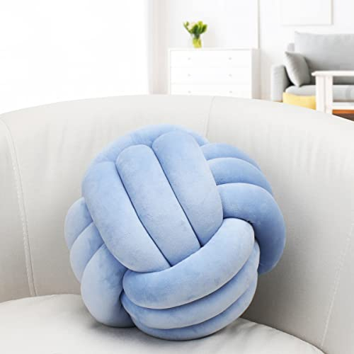 IIQI Knotenkissen, Mehrere Größen Knotenkissenball weiches handgewebtes Sofakissen, verwendet für Wohndekoration (Blau-lila 108,28 Zentimeter)