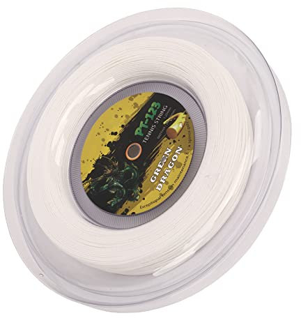 Alomejor Corde per Racchette da Tennis, Corde per Racchette con Motivo a Doppia Costola, Poliestere con Superficie Dentellata da 1,25 Mm per Palestra (Bianco)