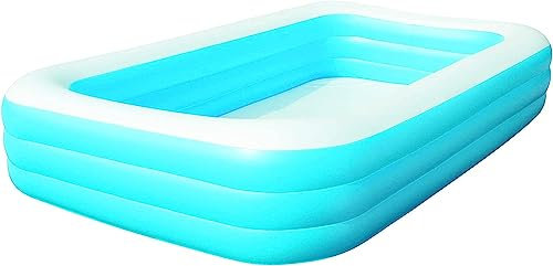 1ABOVE Piscine familiale rectangulaire pour la famille, facile à assembler, bleu, idéale pour se rafraîchir ensemble au soleil d'été. Dimensions : 305 x 183 x 56 cm (3,05 m)