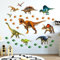 DECOWALL DS8-2012 33 Stück 10 Dinosaurier-Wandaufkleber, bunte Jurassic-Aufkleber, abziehen und aufkleben, abnehmbar, für Kinderzimmer, Schlafzimmer, Wohnzimmer, Kunst, Heimdekoration