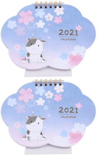 Ciieeo 4 Stück Schreibtischkalender Kalender 2021 Monatlich Stehender Klappkalender 2021 Täglicher Flip-kalender Zelt Büro Kalender Monatlicher Tischkalender Faltbar Kind Die Liste Papier