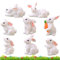 Qunkun Miniatur Kaninchen, 24 Stück Kaninchen Figur Mini, Figur Hasen Dekofigur Tierfigur Miniatur Garten Deko, Hase Skulptur Tierfiguren,Deko Miniatur Ornament für Fee Garten Mikro Landschaft