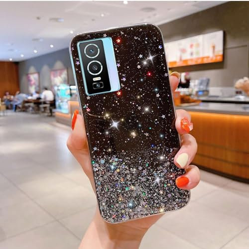 Custodia Compatibile con vivo Y76 5G Cover Trasparente Brillantini Stellari Sottile Antiurto in TPU