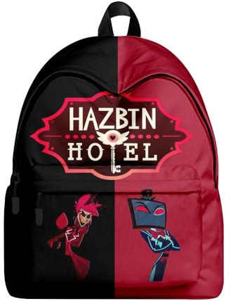Jilijia Hazbin Hotel Backpack Anime Game Role Alastor/Angel Dust/Charlie Morningstar 3D Printed Schoolbag Laptop Bag Travel Bag