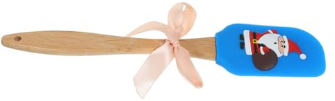 GRIRIW Spatule En Silicone Avec Manche En Bois Pour Noël Père Noël Crème Beurre Grattoir À Pâte Décoration De Pâtisserie Pour Les Fêtes
