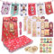 HOVIBU Adventskalender zum Befüllen, 24PCS 2024 Weihnachtskalender zum Befüllen, Adventskalender zum Selbstbefüllen mit 10m Seil, 24 Tüten und Aufkleber, DIY Papiertüten Adventskalender zum Basteln