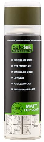 Autotek Camouflage Design Green Spray Paint, Camouflage Paint Aerosol Spray, 300 ml