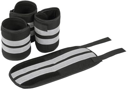 Marengos - Reflex Bandagen für Pferde (4er Set) | Pferdebandagen mit reflektierenden Streifen & 2 Klettbändern | Sicherheitsbandagen für Sichtbarkeit im Dunkeln | Einheitsgröße in Silber