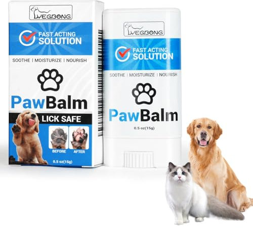 Aomig Pfotenbalsam Hunde Katzen Pfotenpflege mit Natürliche Beruhigende Pfotenschutz Hund Nase Creme Pflegecreme Hundepfoten Rissig Trocken Juckend Empfindlich Wundheilung Schutz Herbst Winter (15g)