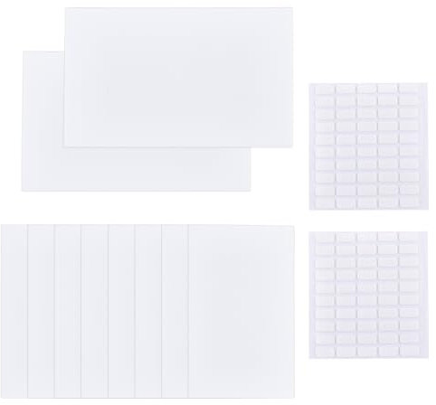 SUPERFINDINGS 10Pcs Plastic Flat Blank Plate 13cm Wall Hole Cover Plate with 100Pcs Double Faced Adhesive Tape Dustproof Cover for Wall Ceiling Plasterboard Hole Covering