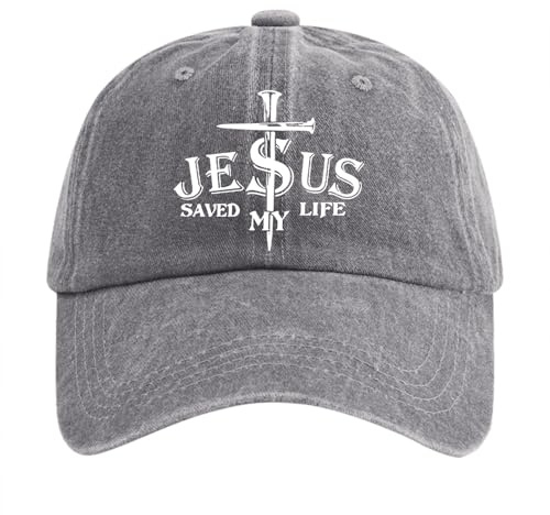 Unisex Baseball Cap mit Jesus-Kreuz Christliche Basecap Washed Cotton Verstellbar Baseballkappe für Herren und Damen Christus Glaube Baseballmütze Mütze