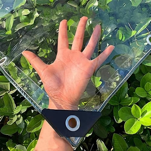 Clear Tarpaulin Waterproof Heavy Duty 420g/m², Transparent PVC Tarp 2x2.5m | for Outdoor, Gazebo, Patio, Garden Furniture, Camping, Ground Sheet & Cover - 0.3mm Thick Windproof