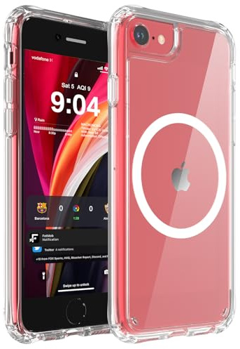 WRJ Magnetic Clear Case for iPhone 7/8/SE 2022/SE 2020 4.7-Inch,[Compatible with Magsafe] [Military Grade Drop Protection] Non-Yellowing Anti-Scratch Ultra Slim Transparent Shockproof Phone Case-Clear