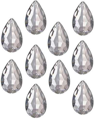 10x Antik Kristall Pfauenauge h 38mm Crystal -M- ~ Kronleuchter Lüster Candelaber