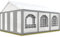 TOOLPORT Hochwertiges Partyzelt 4x6 m Pavillon Zelt PE Plane 450 N Gartenzelt Festzelt Bierzelt Wasserdicht grau-weiß