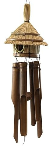 Carillon à Vent en Bambou - Nichoir Rond en Paille