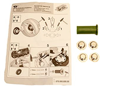 Rolly Toys Ersatzteile Set, Beutel mit 4 Hutkappen 12 mm und Montagehilfe, Zubehör für Rolly Toys X100200120000, grün