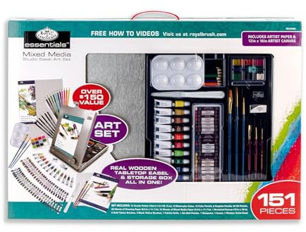 Royal & Langnickel Mixed Media Studio Easel Set 151 Pieces Multicolor REA5995