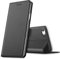 Verco Handyhülle für iPhone SE, Premium Handy Flip Cover für Apple iPhone 5S Hülle [integr. Magnet] Book Case PU Leder Tasche, Schwarz