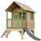 AXI Spielhaus Tom mit Grauer Rutsche | Stelzenhaus in Braun & Grün aus FSC Holz für Kinder | Spielturm für den Garten.
