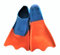 Flipper SwimSafe 1112 - Ducki Fins Schwimmflossen für Kinder in Blau/Orange, Größe 24 - 26, Enten-Füße aus Naturkautschuk, als Schwimmhilfe für unbeschwerten Schwimm- und Badespaß